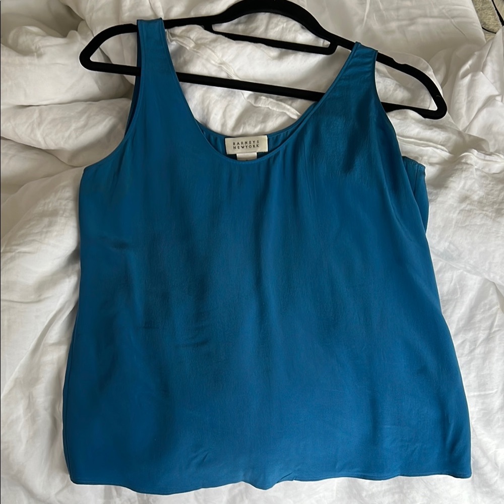 Barneys New York Blue Sleeveless Tank Top